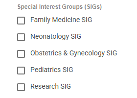 Special Interest Groups Selection