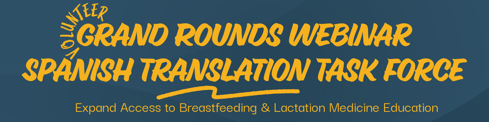 Banner with grand rounds webinar Spanish translation task force